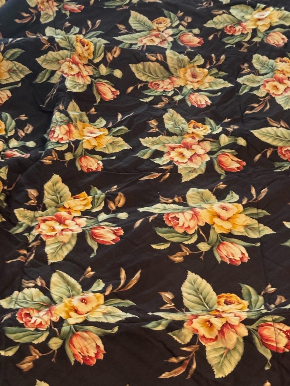 Ralph Lauren Vintage Charleston comforter black with peach roses - Picture 3 of 3